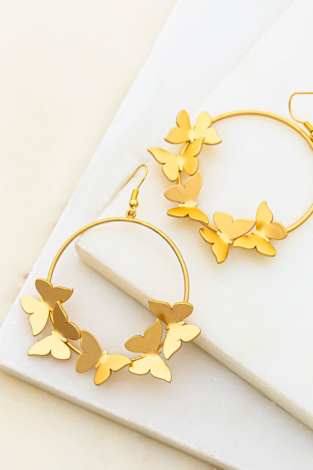 Dangling Butterfly Hoops