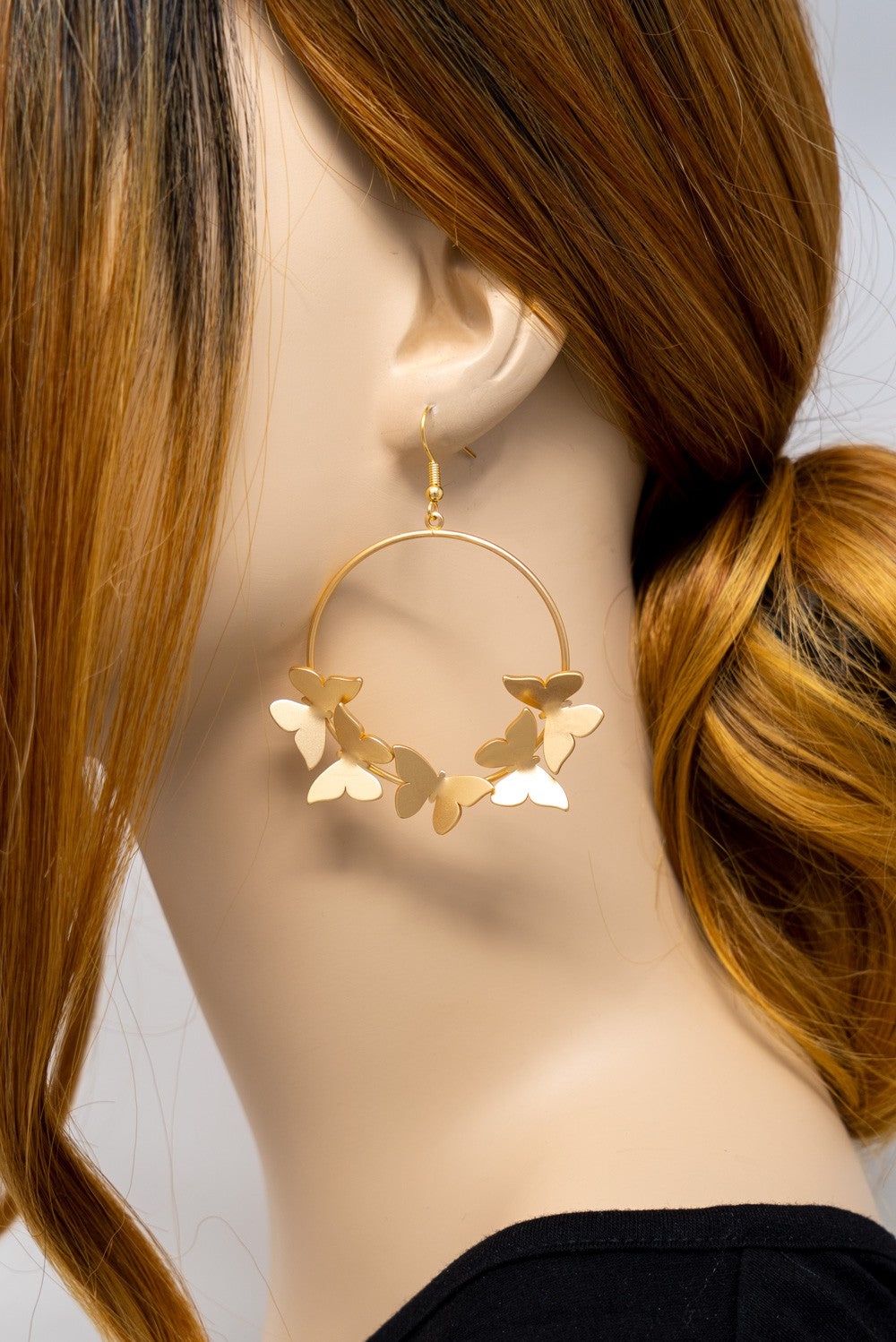 Dangling Butterfly Hoops