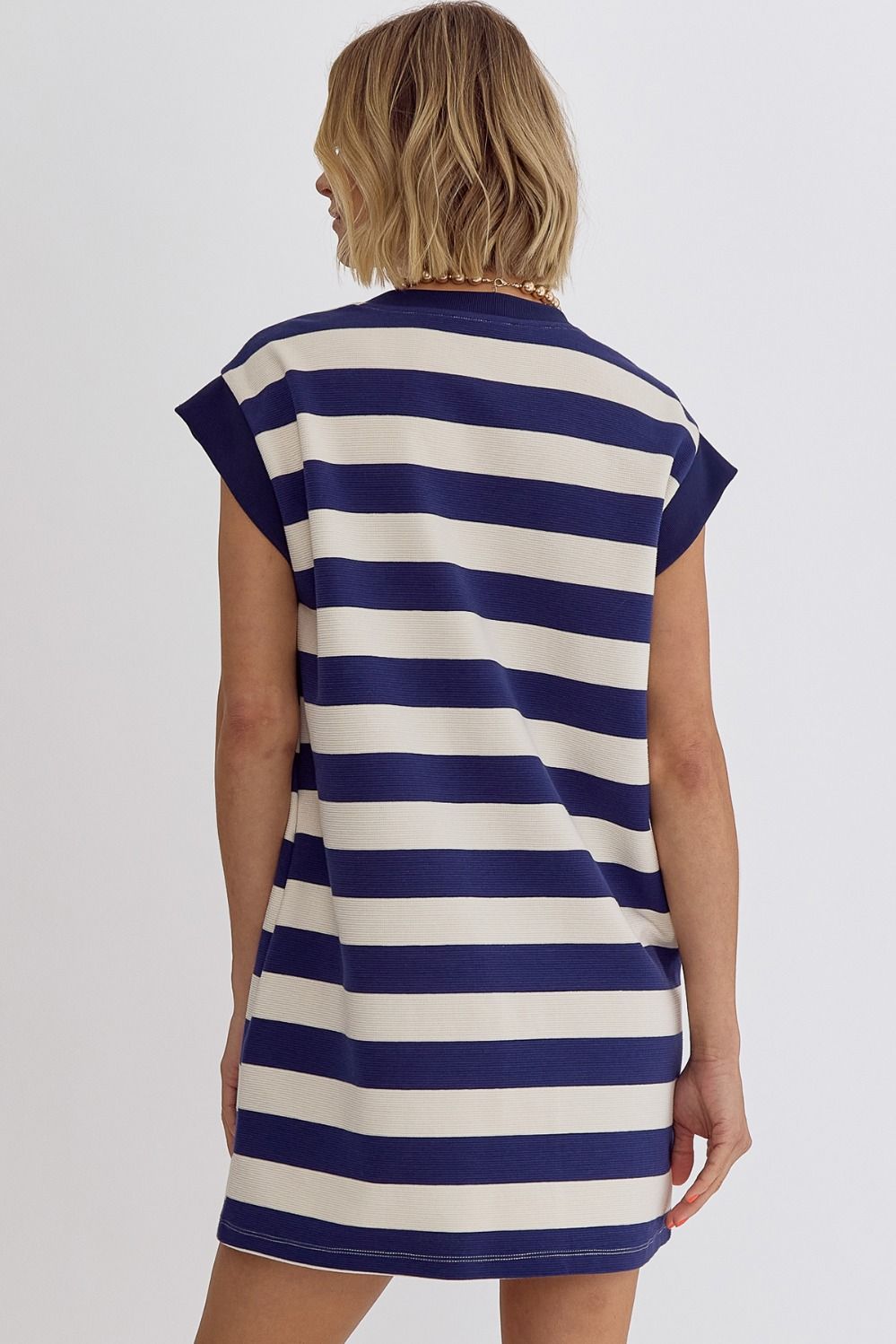 The Catherine Stripe Sleeveless Mini Dress