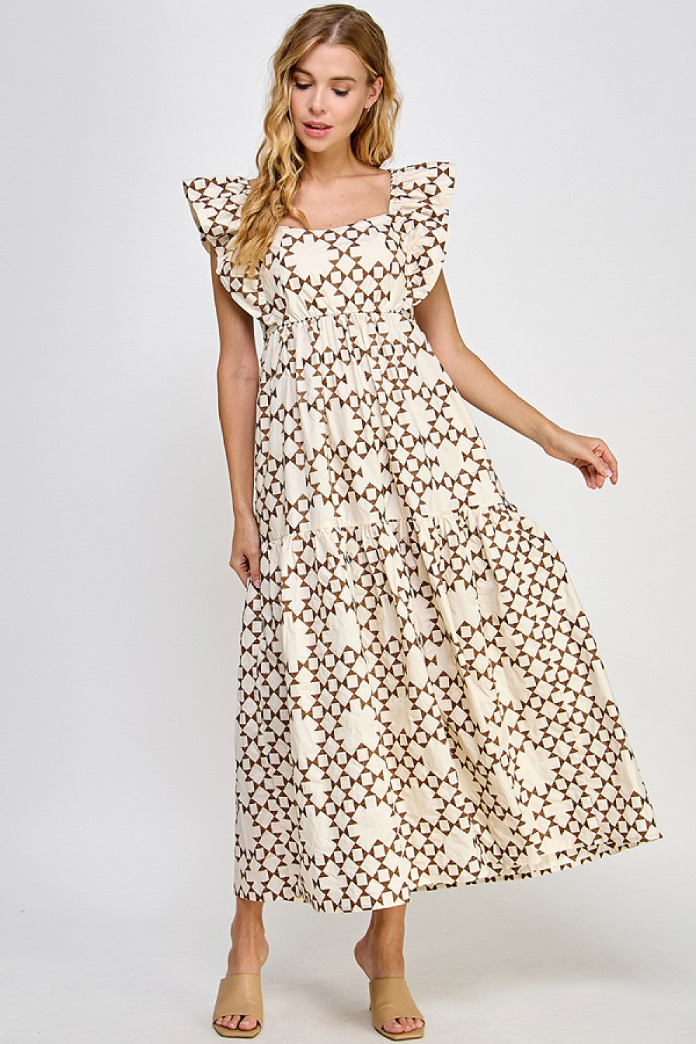 Olivia Embroidery Tiered Dress