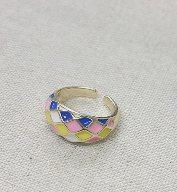 Pastel Checkered Ring