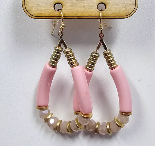 PINK TEARDROP EARRING