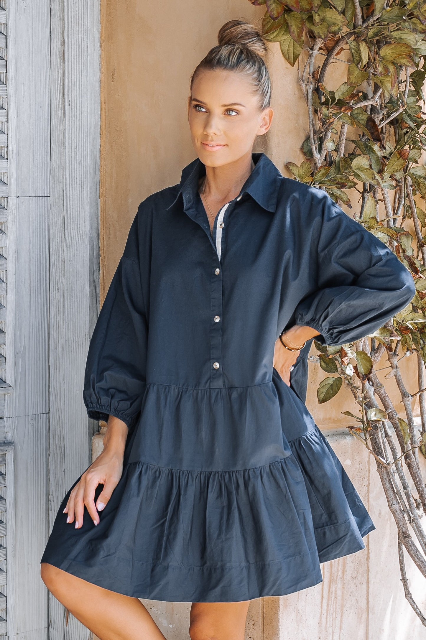 Sandy PUFF SLEEVES OVERSIZED MINI DRESS