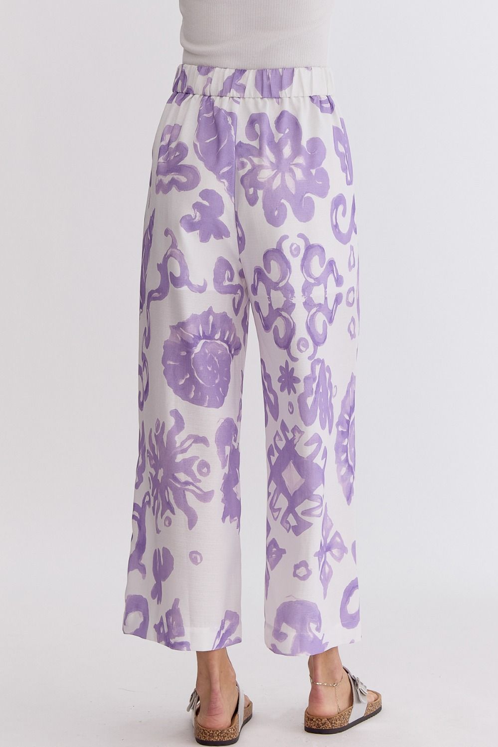 The Cancun Tropical Print High-Wasited Wide Leg Pants