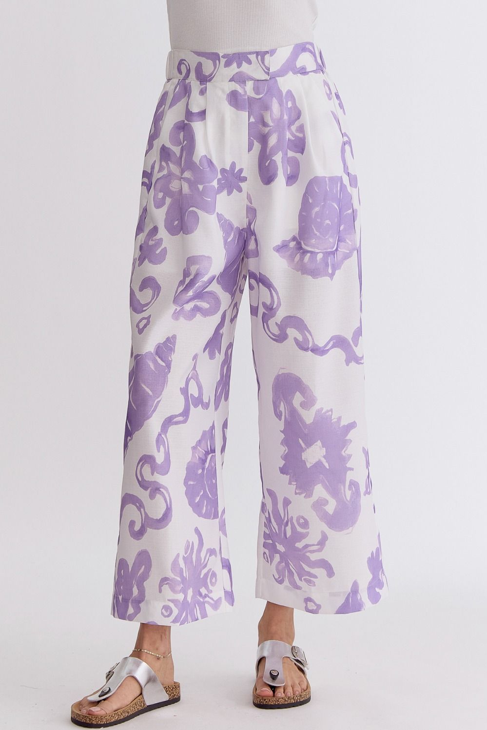 The Cancun Tropical Print High-Wasited Wide Leg Pants