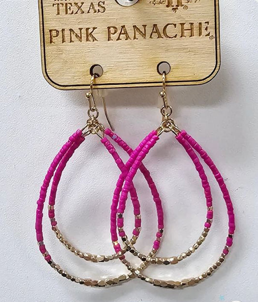 PINK TEARDROP EARRING