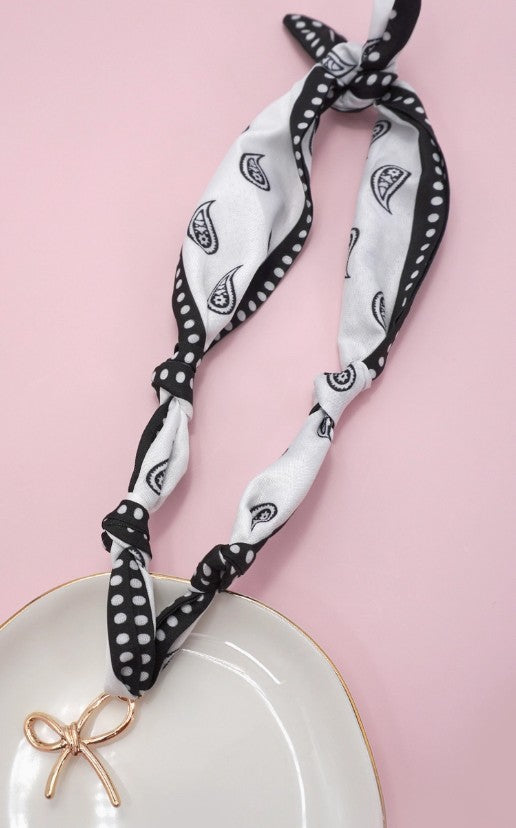 Polka Dot Handmade Scarf Charm Necklace I