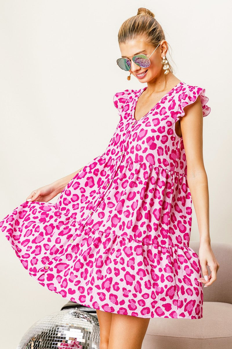 Pretty in Pink Leopard Dress