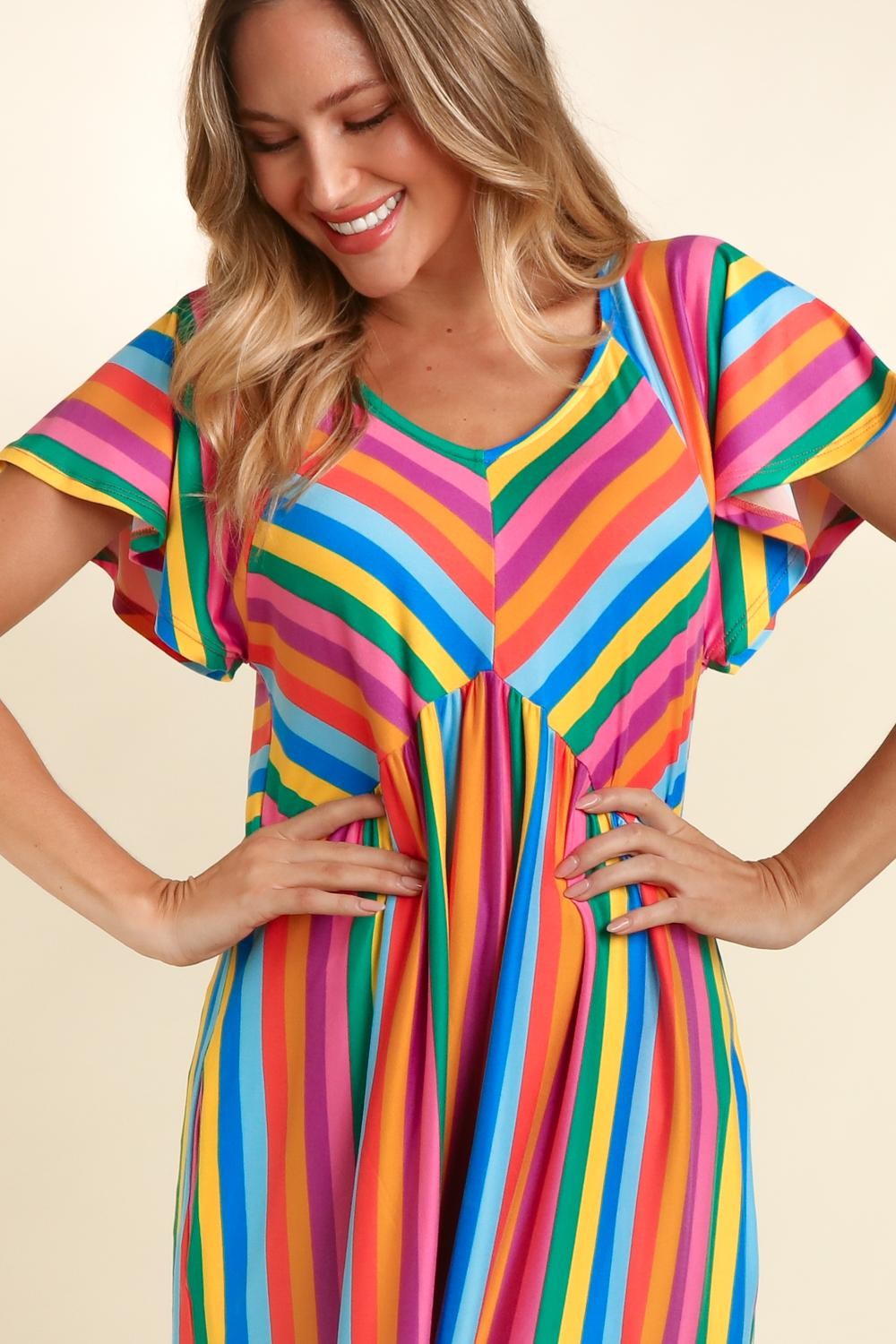 Punky MULTICOLOR STRIPE DRESS