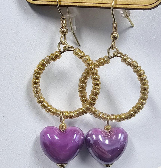 PURPLE HEART EARRING