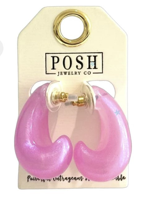 Raindrop post earring Pink