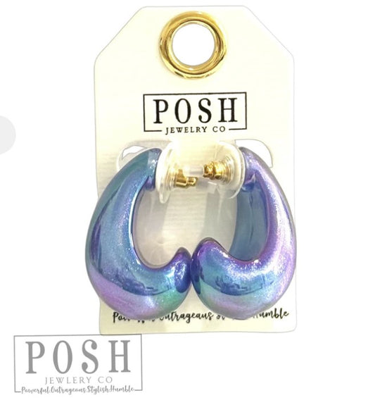 Raindrop post earring Purple