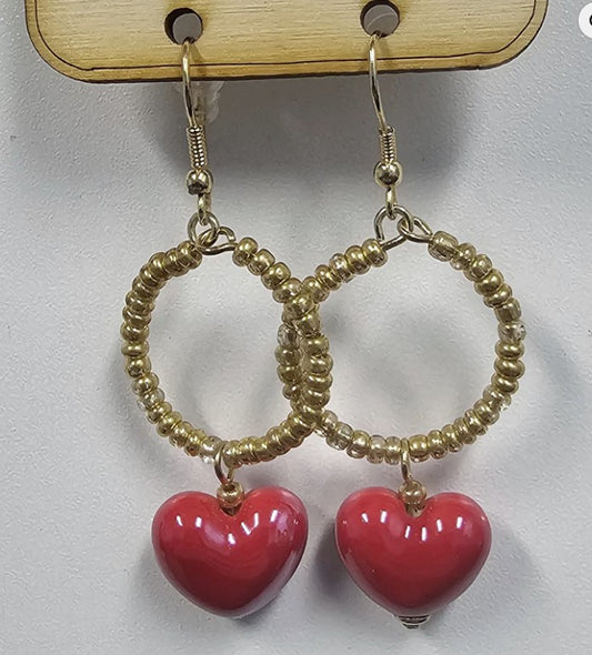 RED HEART EARRING