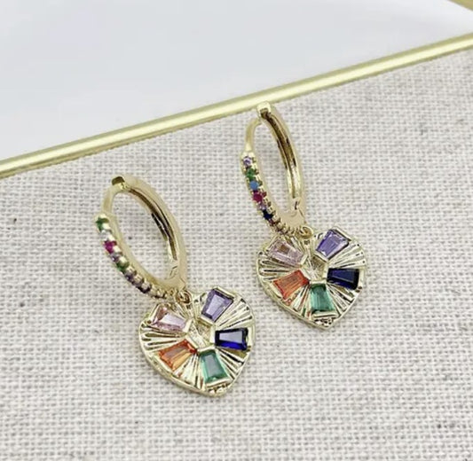 Rainbow Heart Earring by Treasure Jewels