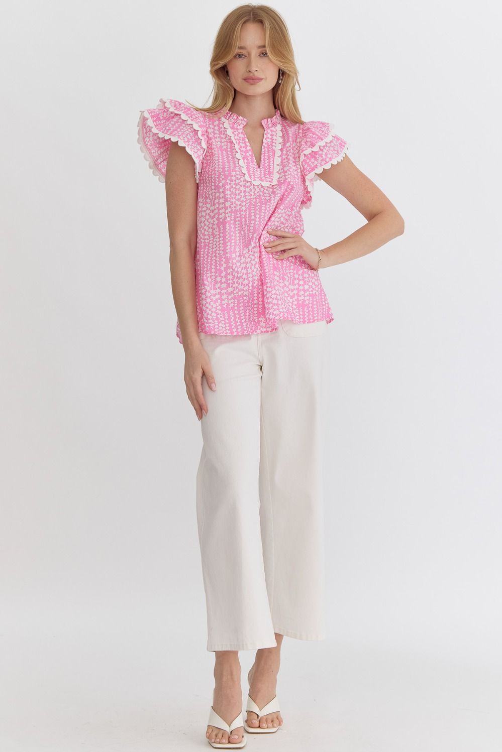 Rebecca Ruffle Sleeve Top