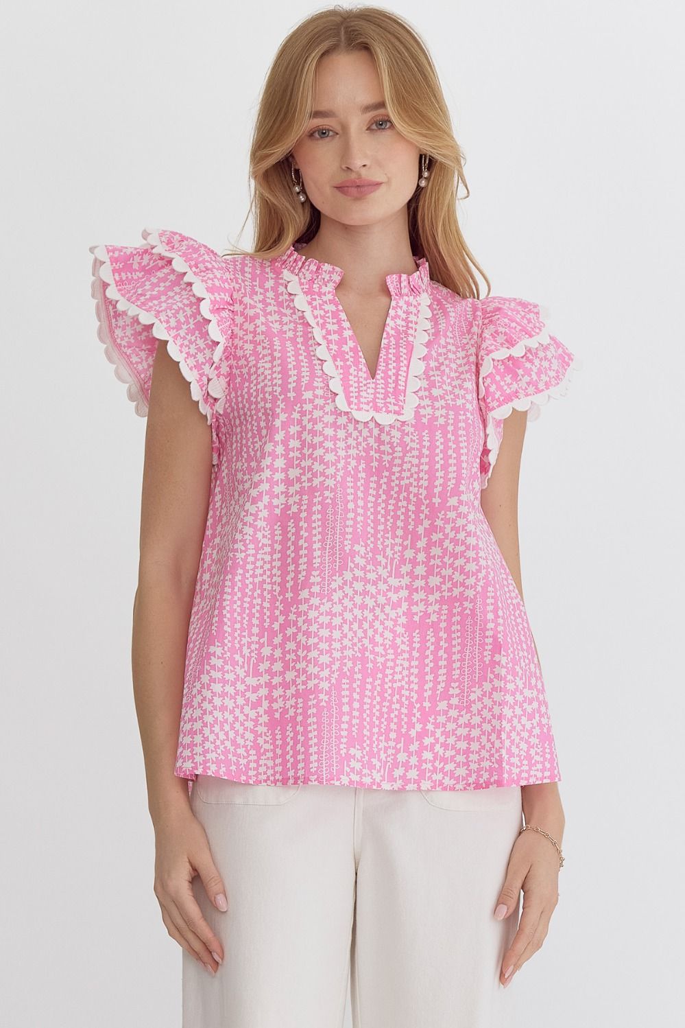 Rebecca Ruffle Sleeve Top