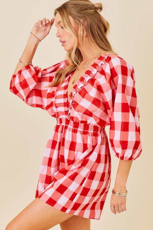 The Red Gingham Romper