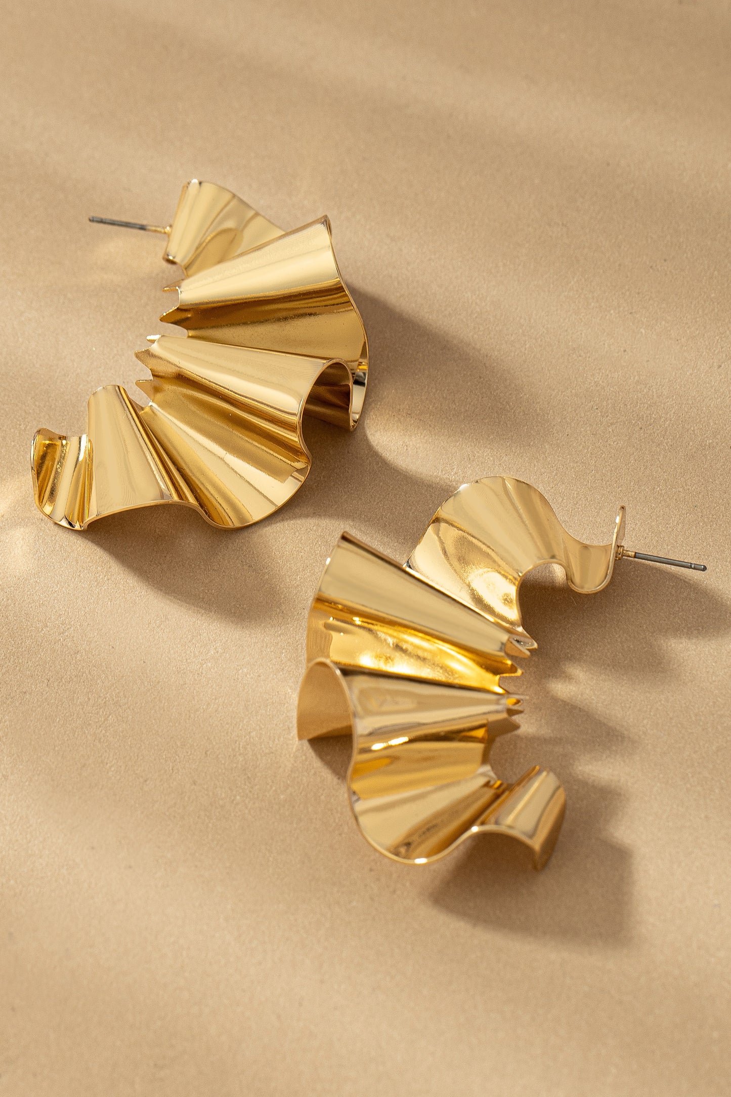 Ruffled Ribbon Drop Earrings