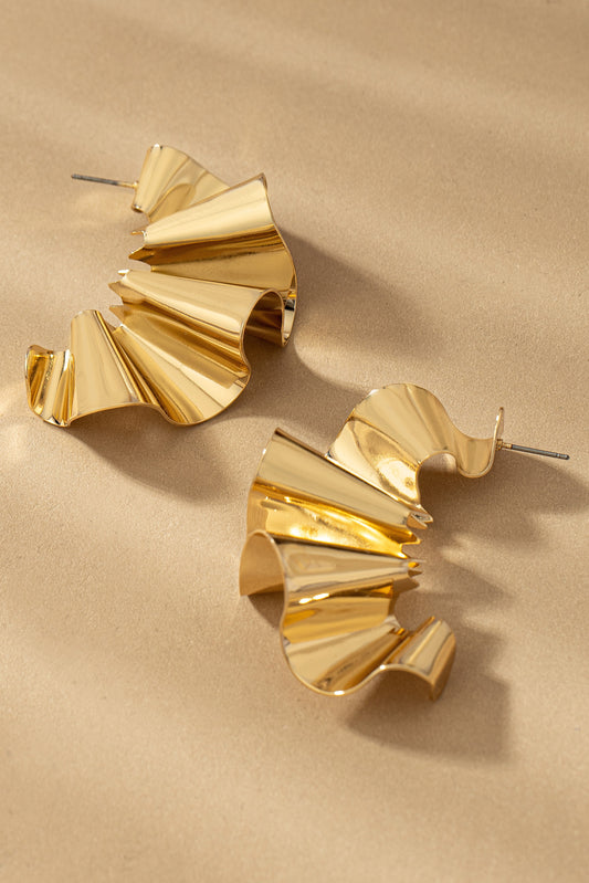 Ruffled Ribbon Drop Earrings