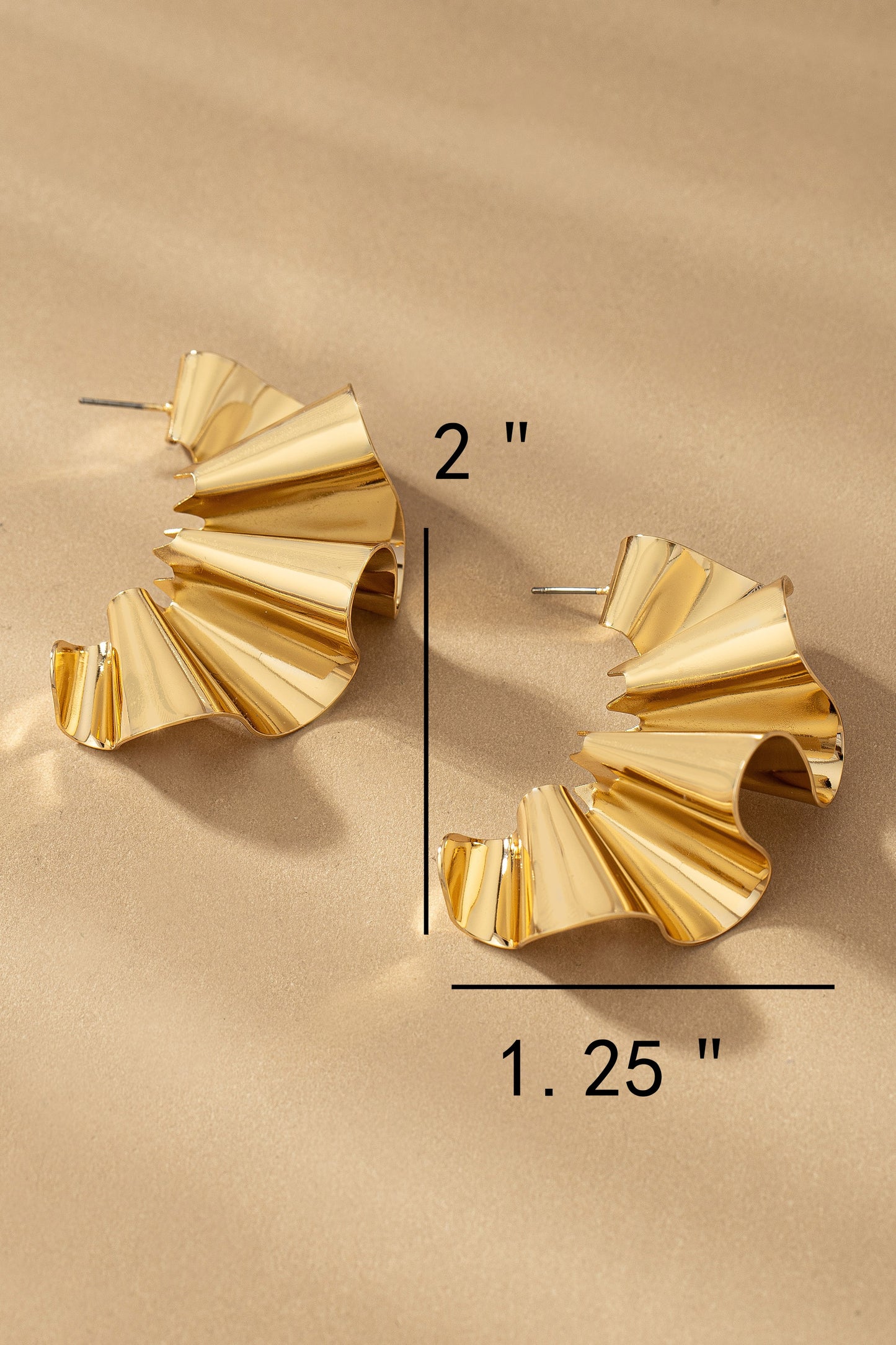 Ruffled Ribbon Drop Earrings
