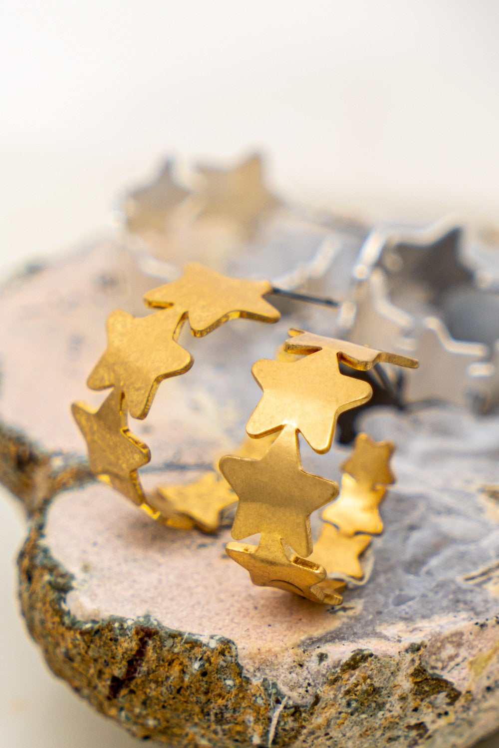 Star Huggie Earrings in Gold