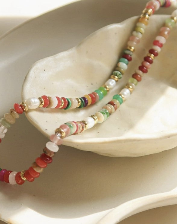 Sunny Non-Tarnish Boho Color Beaded Necklace