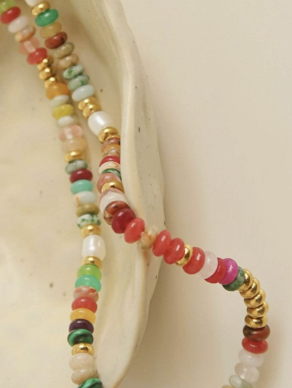 Sunny Non-Tarnish Boho Color Beaded Necklace