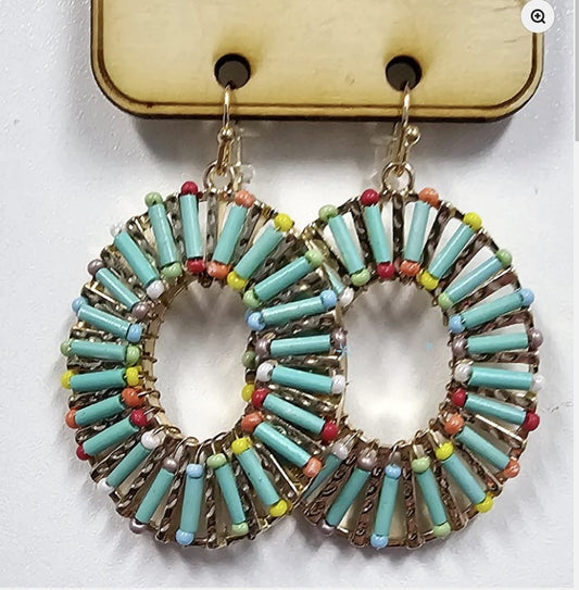 TURQUOISE OVAL EARRING