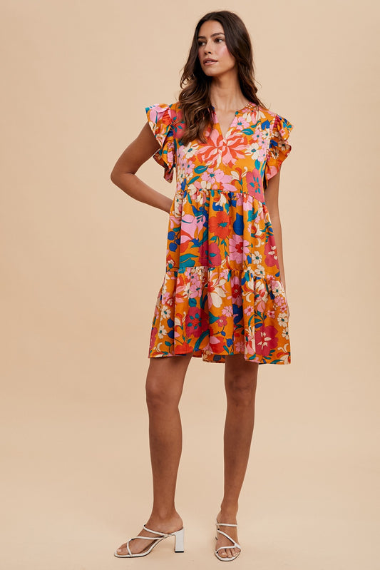 The Tara Floral Frill Tiered Dress