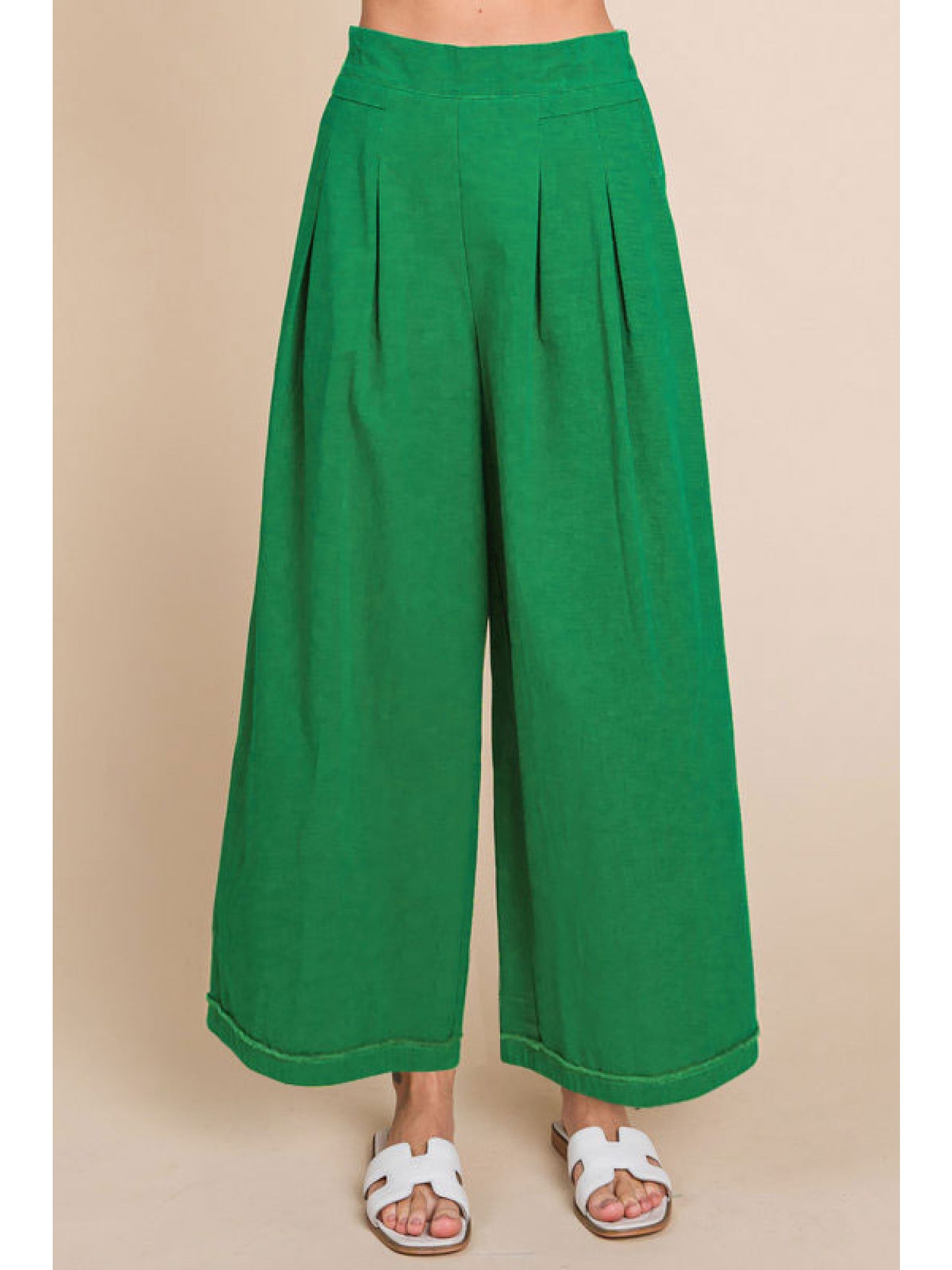 The Go To Wide Leg Pants Green