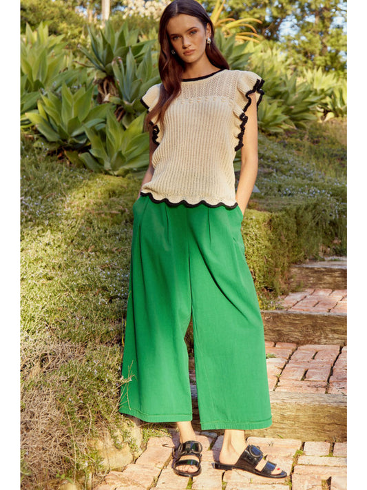 The Go To Wide Leg Pants Green