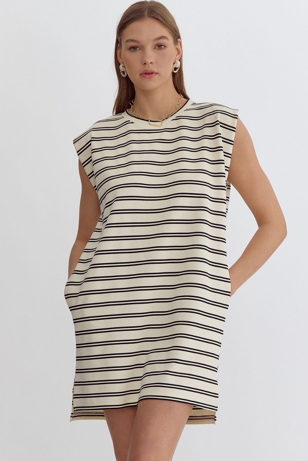 The Weekender Striped Sleeveless Mini Dress