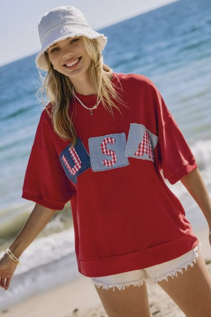 USA Logo Patch French Terry Top
