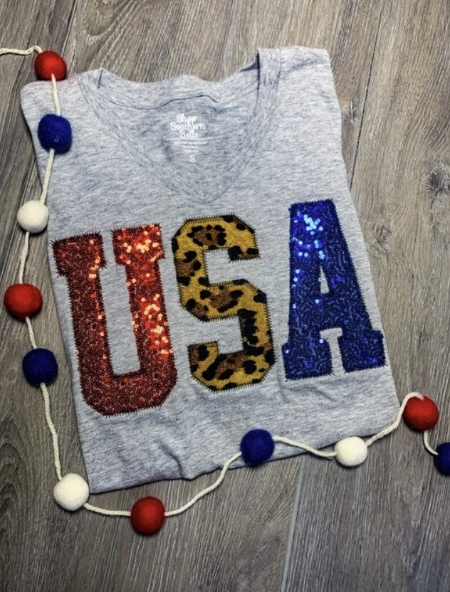 USA Patriotic 4th of July Handmade Short Sleeve