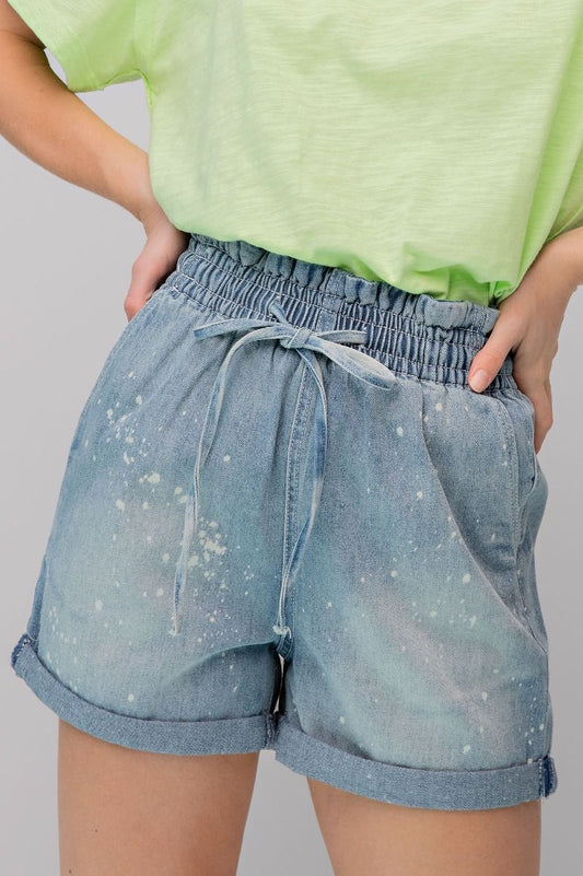 WASHED DENIM SHORT PANTS