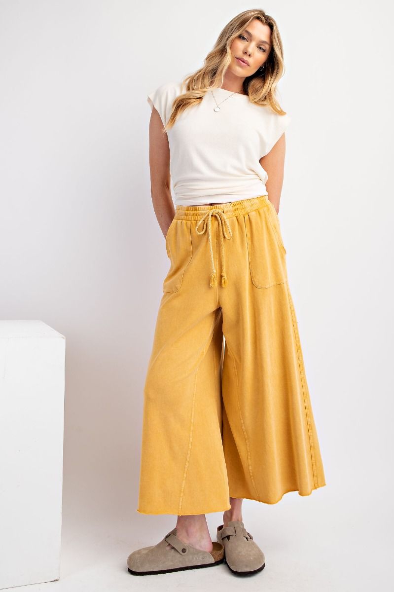 EASEL WASHED TERRY KNIT WIDE PANTS