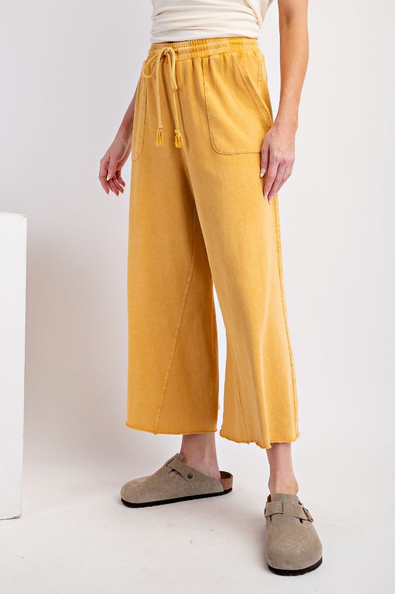 EASEL WASHED TERRY KNIT WIDE PANTS