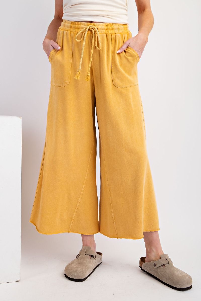 EASEL WASHED TERRY KNIT WIDE PANTS