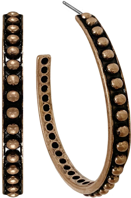 WESTERN CONCHO DOT PATTERN HOOP EARRING