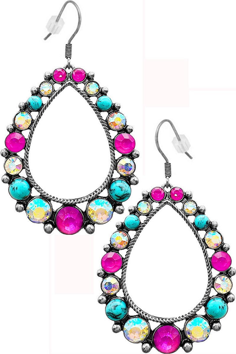 Western Rhinestone Teardrop