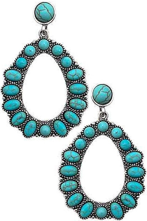 Western Concho Teardrop Earring