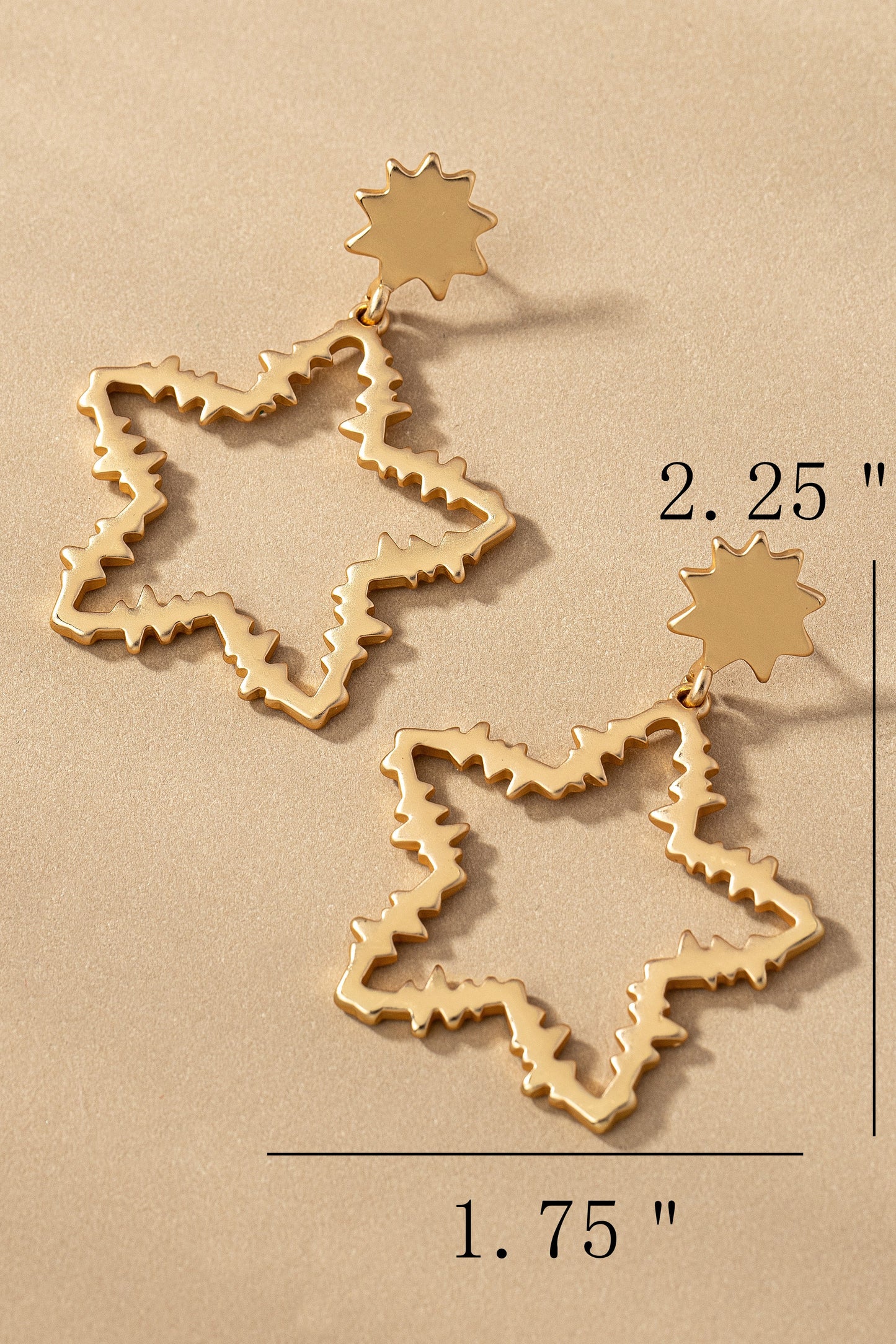 ZIGZAG STAR HOOP EARRINGS