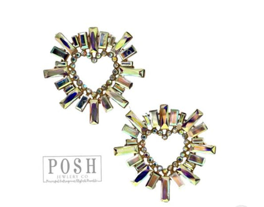 RHINESTONE HEART EARRING