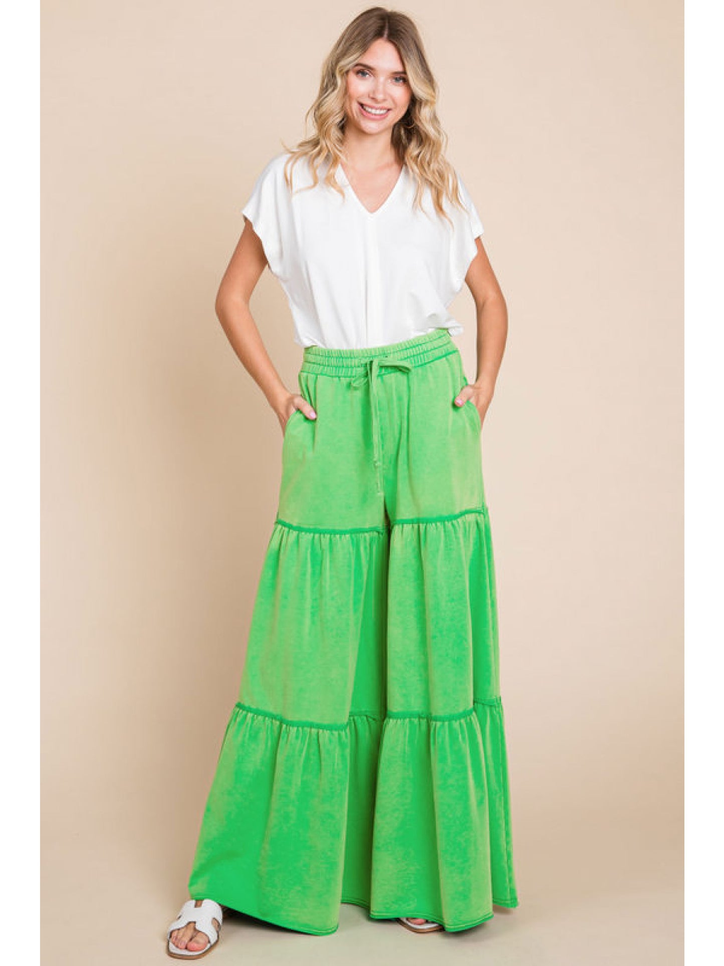 The Gracey Green Tiered Pants