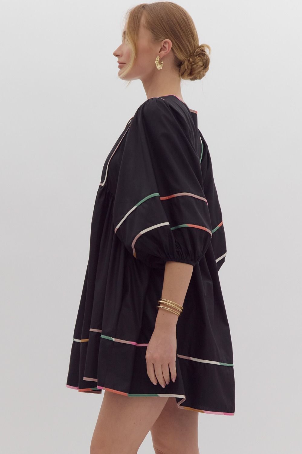 Brooklyn Black Color Block Dress