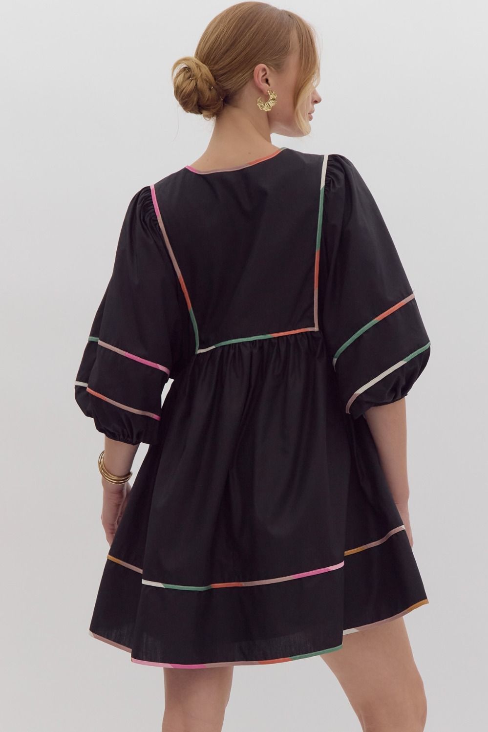 Brooklyn Black Color Block Dress