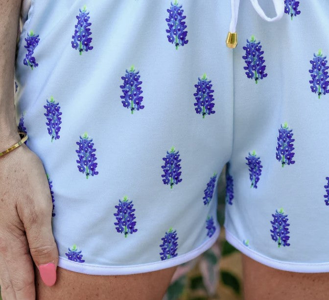 Bluebonnet Festival Drawstring Everyday Shorts