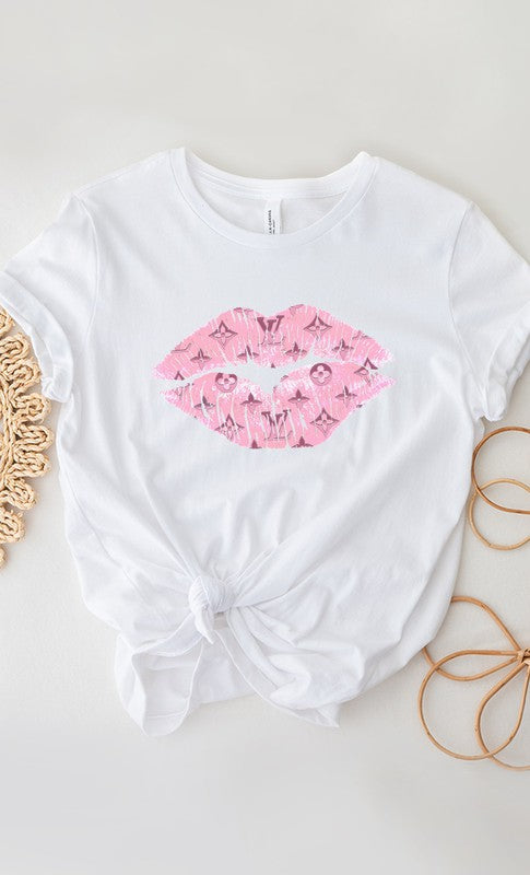 Designer Pink Lips PLUS SIZE Graphic Tee