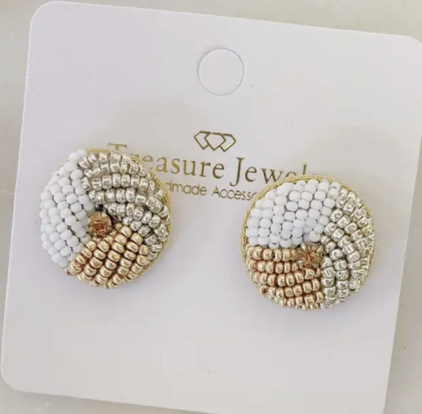 Fancy Button Earring