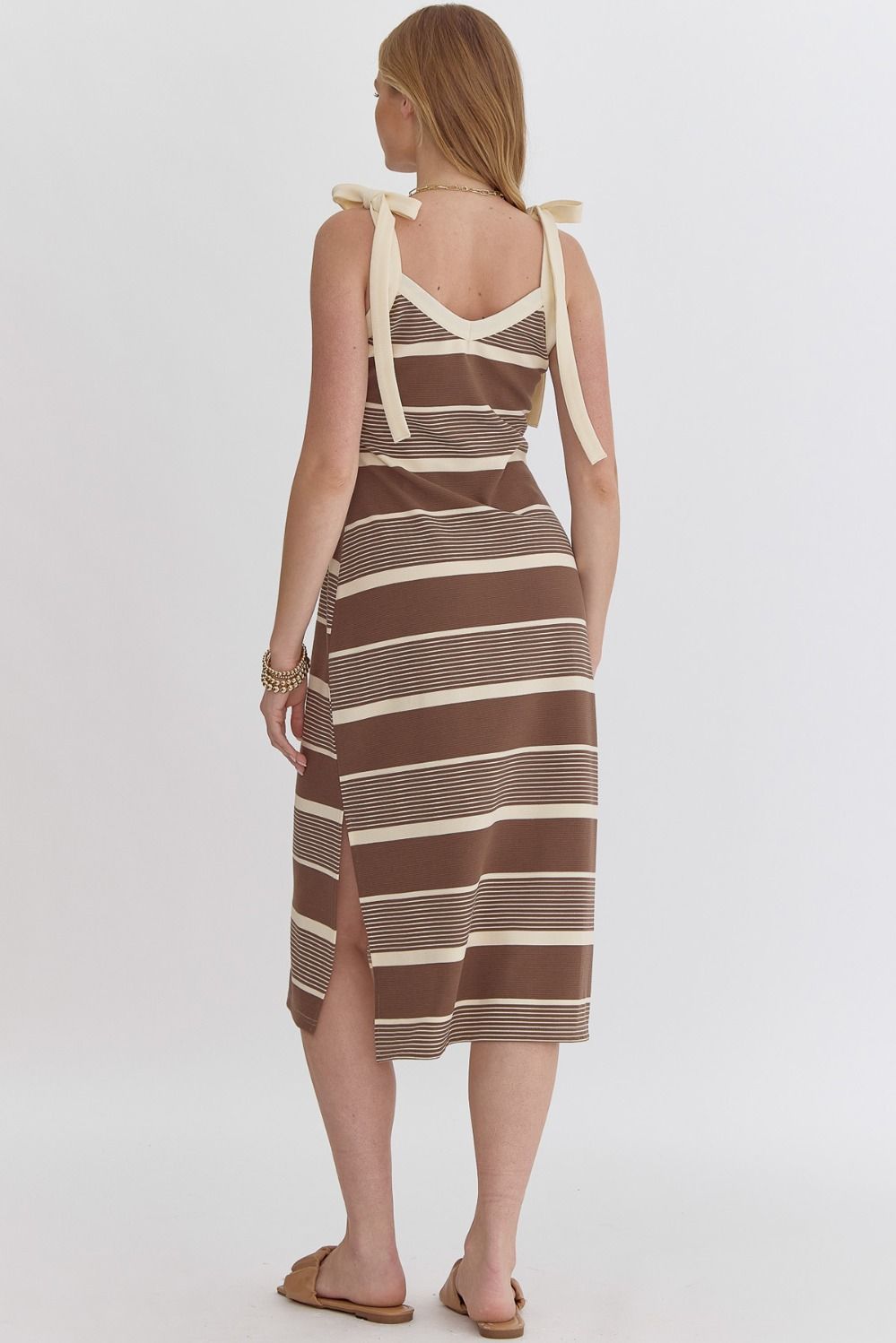 Mocha Loca V-Neck Midi Dress